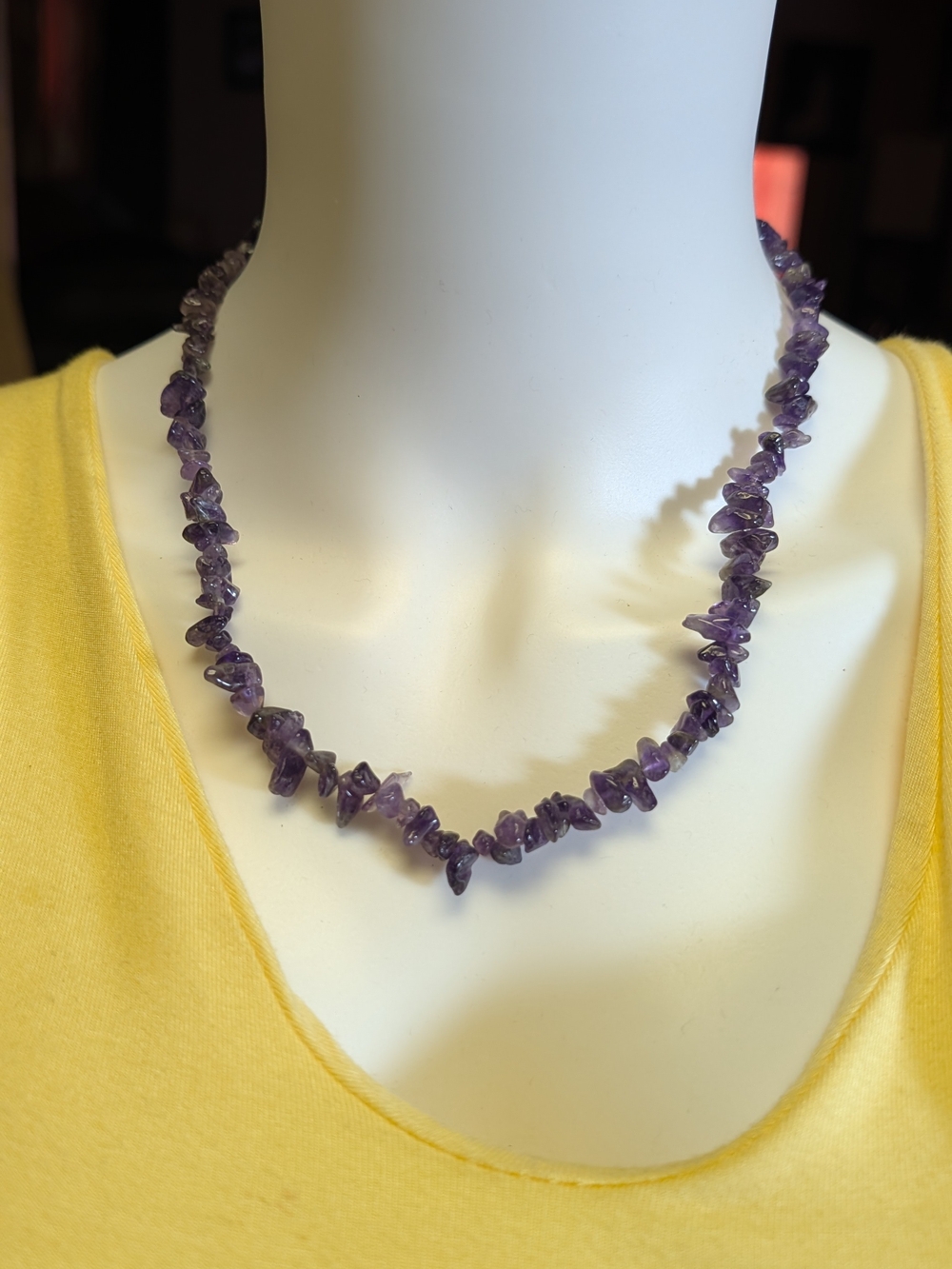 Vintage Purple Amethyst Chip Necklace - Women Jewelry